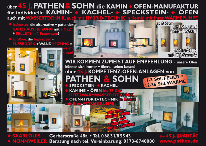 Flyer: pathen & sohn - der Speckstein-Ofen-Pionier