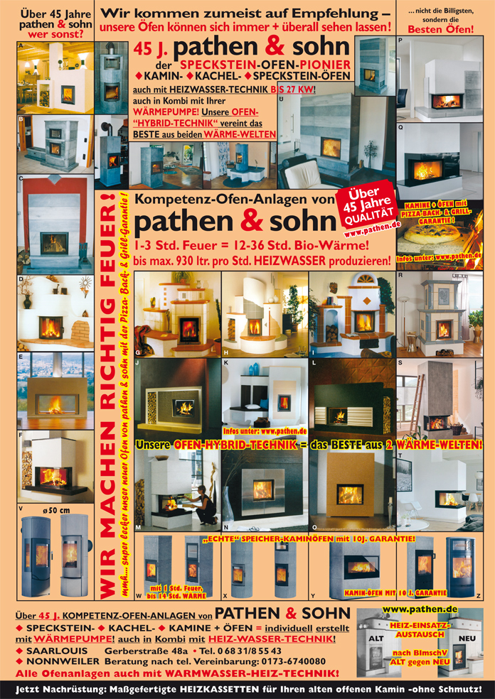 Flyer: pathen & sohn - der Speckstein-Ofen-Pionier